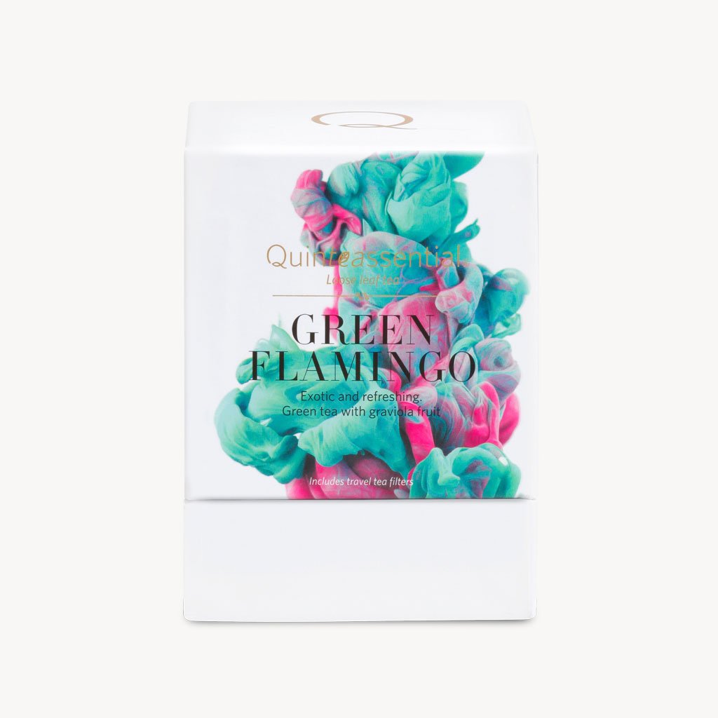 Green Flamingo Tea Box Caddy by Quinteassential